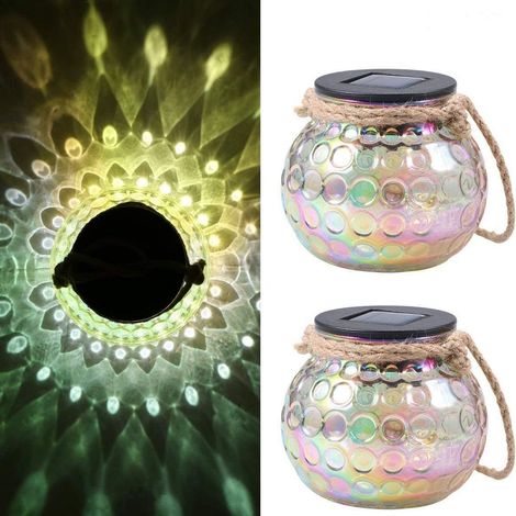 Lanterne solaire en verre, lampe solaire de table décorative IP65 KLB-AquaForge (1/5)