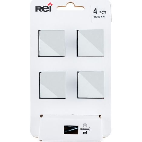 REI – Bouton de meuble en zamac chromé brillant – Lot de 4 unités – Dimensions 30x30x28mm – Système de fixation vissé avec vis M4 (1/5)