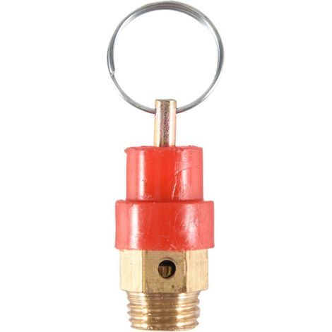 Soupape pression 1/4 PT pour compresseurs air rouge + or (1/5)