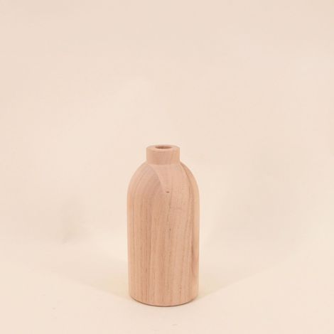 Vase rond en bois, H19cm (1/5)