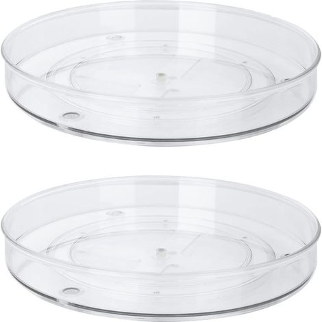 2 x Lazy Susan Rotating Tray, 27 cm Fridge/Kitchen Turntable, 360° Rotating Organizer for Pots and Spices (1/5)