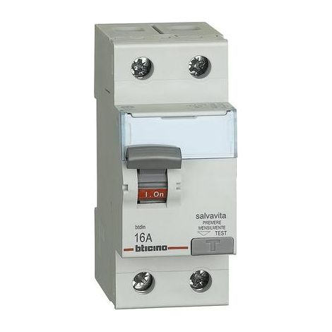 Interruttore Differenziale SALVAVITA 2P tipo A In 25A Idn 30mA Vn 230/400 Vac  2 Moduli