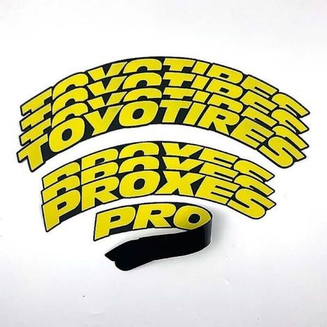 Autocollants pour pneus de voiture TOYO TIRES, lettres décoratives 3D imperméables en caoutchouc, pour pneus de course du même type, jaunes.