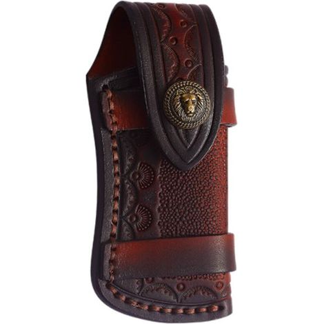 Etui Couteau Cuir, Étui à Couteaux en Cuir Pliant Housse, Gaine de Couteau Étui à Couteau de Poche en Cuir, Postuler à pour Couteau de Poche (1/5)