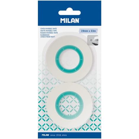 MILAN CINTA ADHESIVA ROLLO 19MMX33M BLÍSTER 2U INVISIBLE MATE (1/2)