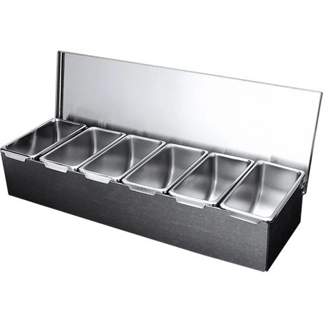 Conteneur d'ingrédients, 6 grilles, acier inoxydable, utilisation polyvalente (1/2)