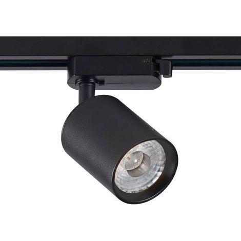 Foco carril Trifásico PIKE RAIL LED negro 10W, 5-CCT, Triac regulable, 3000-4000-6000K