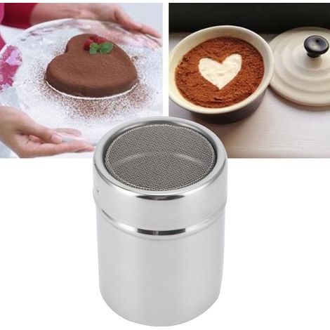 Tamiz para harina, café y matcha fabricado en acero inoxidable 304, diámetro del orificio 0,5 mm – juego de 2 (1/5)