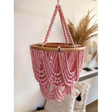 Lustre à perles roses M 33x63 (1/5)