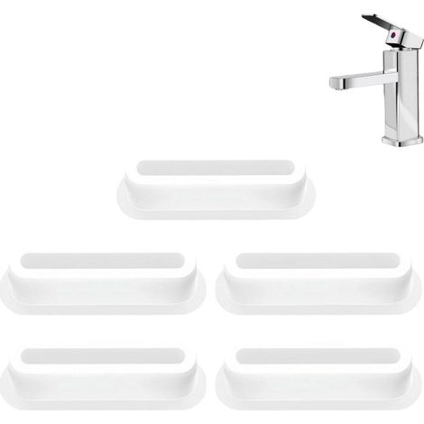 Ensemble de 5 pièces : bouchon de trop-plein, bouchon latéral pour évier/lavabo, bouchon ovale pour le trop-plein, capuchon d’étanchéité, bouchon de trop-plein long, blanc. (1/5)