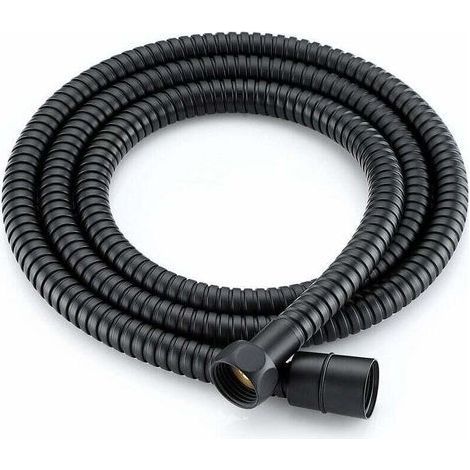 Duschschlauch aus flexiblem Edelstahl 1,5 Meter anti-torsion für Handdusche, Kopfbrause, schwarz (1/4)