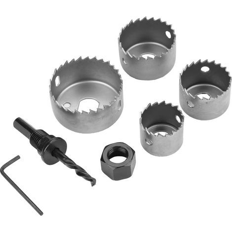 Satz 32/38/44/54 mm Kohlenstoffkernbohrer zum Schneiden von Holz, Metall und PVC - Profiwerkzeug (1/5)