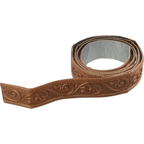 Autocollant 3D amovible pour plinthe - Décoration murale pour cadre de porte, escalier, arrière-plan TV, facile à installer, 230 cm de long (marron) (1/5)
