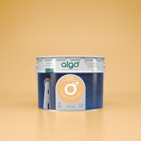 Peinture extérieure façade écologique Algo - Mat - Ton Pierre du Phare de Cassis - 10L (1/2)