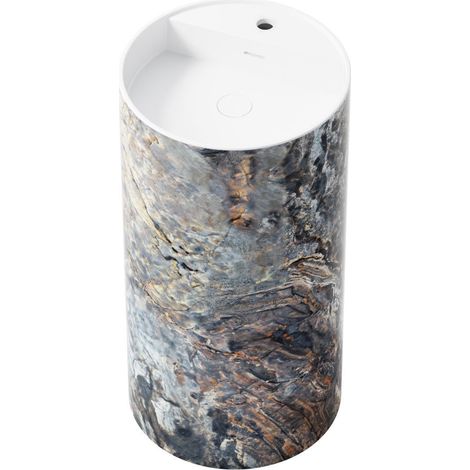Steinberg Serie 540 Lavabo de pedestal, de pie, redondo, con