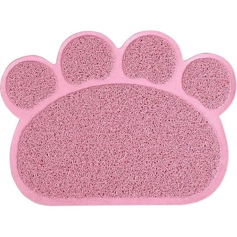 Cat Litter Tray Mat Flat Feeding Bowl for Food Cleaning Mat 30 x 40 cm Pink (1/5)