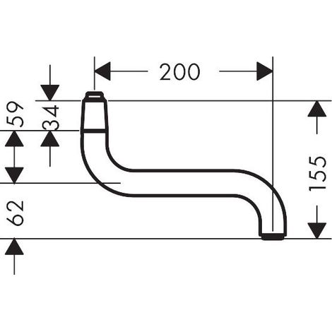 hansgrohe Auslauf 200mm für Küche Wand, Chrom