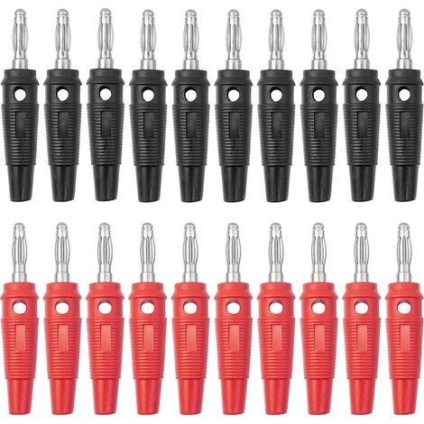 20 Pièces fiche Banane 4mm,10 Rouge & 10 Noir 20A fiche Enceinte Audio Haut Parleur Connecteur pour raccorder Les Enceintes HiFi, amplis, ampli-Tuners et chaînes stéréo
Marque : BuxiuGK (1/5)