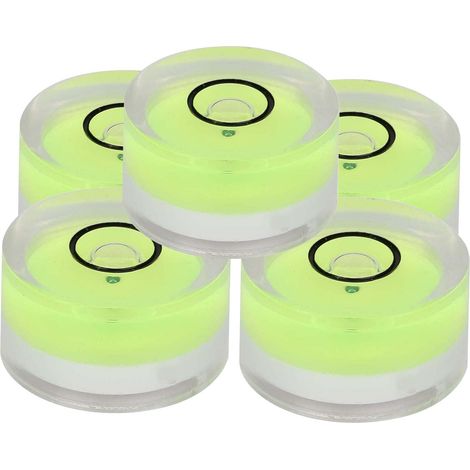 5pcs Mini Niveaux à Bulle Ronds 15 mm de Diamètre Échelle D'équilibre Outil de Mesure Aide au Réglage de L'alignement et du Nivellement inclinomètres de niveau à bulle circulaire (1/5)