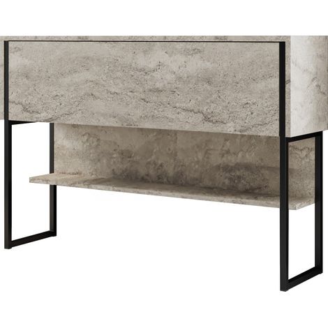 Console en bois "Luxe" - 120 x 30 x 80 cm - Travertin Noir