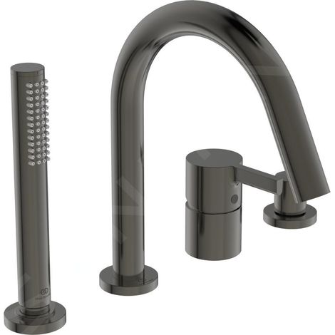 Bras de baignoire à 4 trous, JOY, avec vidage, manette à levier et inverseur, gris magnétique (1/3)