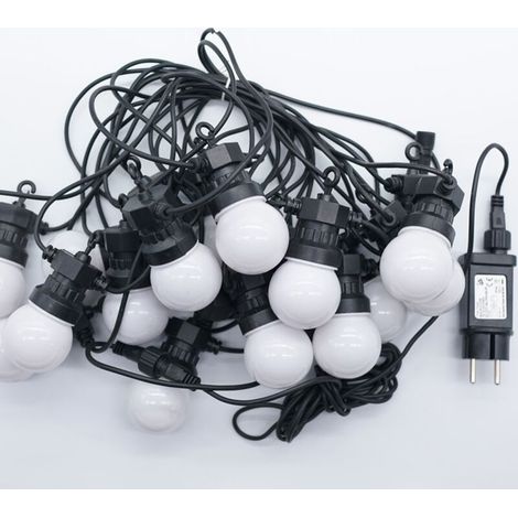 Guirlande lumineuse LED G50 de couleur chaude, étanche et basse tension, éclairage d'ambiance de camping en plein air, éclairage de décoration de vacances de Noël, éclairage 10M20 avec adaptateur (1/5)