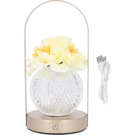 Lampe de table LED tactile rechargeable Toivize cristal fleurs design élégant dimmable sans fil pour chambre salon (1/5)