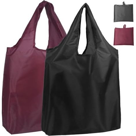 Set di 2 Borse della Spesa Pieghevoli Borsa per la Spesa Riutilizzabile Borse della Spesa e Shopper Borsa Pieghevole con Tasca Borsa per la Spesa Pieghevole (1/5)