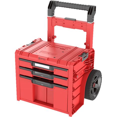 Qbrick System PRO Cart 2.0 Plus Cajón 3 Rojo Ultra HD Custom caja móvil con ruedas 520 x 415 x 660 mm 12 l 2x 4,5 l asa telescópica doble extraíble