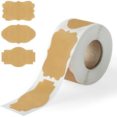 Lot de 250 étiquettes en papier kraft marron 5,1 x 3,1 cm – Autocollants vierges pour bocaux Mason, bouteilles, emballage cadeau, stockage des aliments et travaux manuels (1/5)
