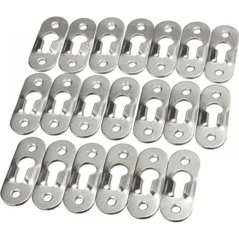50Pcs Metal Keyhole Fastener Invisible Lockhole Hangers Metal Painting Hole Fasteners Metal Keyhole Hangers Fastener for Cabinet Mirrors Photo Frames Cupboards (1/3)