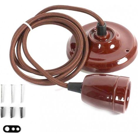 Lampe suspendue en céramique - E27 - 5 couleurs - Marron (1/5)