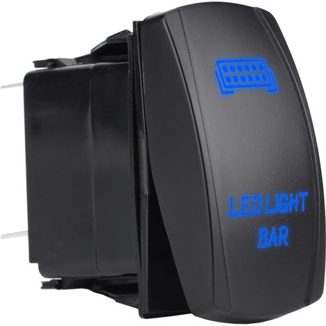 Wasserdichter 5-poliger 12V/24V-Wippschalter für LED-Streifen, SPST Ein/Aus, blau, ideal für Auto, Boot, LKW (1/5)