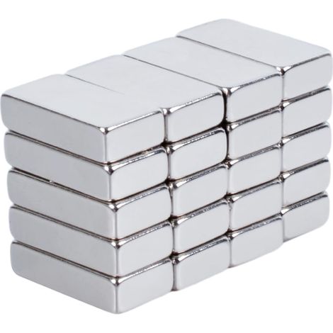20 imanes de neodimio potentes para nevera, manualidades, pizarra blanca, imán rectangular de 20 x 10 x 5 mm