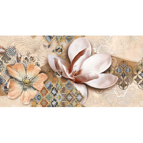 Papier peint panoramique - Fleurs 3D - 130 cm x 65 cm (1/2)