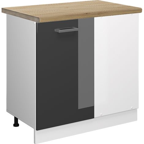 Mobile ad angolo cucina R-Line, Antracite lucido, 86 cm , PL Rovere, Vicco (1/5)