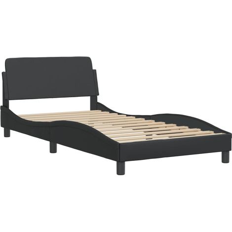 Estructura de cama Dover cuero sintético negro 100x203 cm vidaXL (1/5)