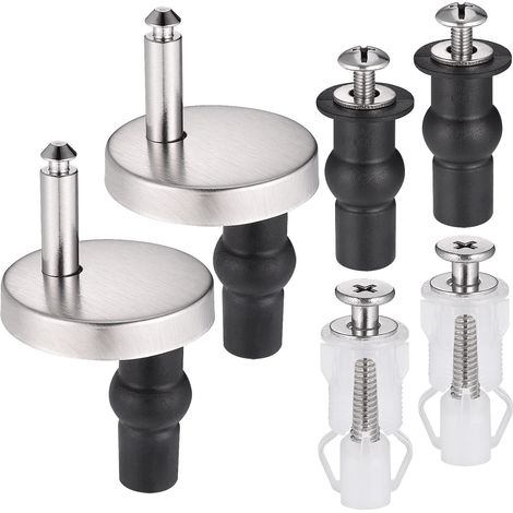 2Pcs Fixation Abattant WC,Fixation Cuvette WC,Charnières Siège de Toilette Universelles à Dégagement Rapide,Kit de Fixation Abattant Wc Toilette Siège en Acier Inoxydable avec Vis (1/5)