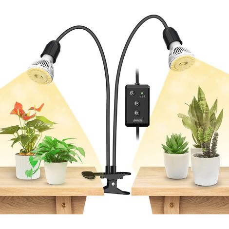 Full Spectrum Horticultural Lamp 20W 300W eq. Black 2 Bulbs, Timer (1/5)