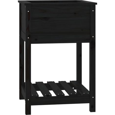Maison Exclusive - Pflanzkübel mit Ablage Schwarz 54x54x81 cm Mas