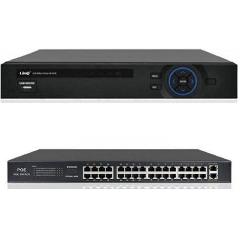 Linq - Kit Nvr Hd 32 Canali + Switch Poe 32 Porte 1080p 500w 5 Milioni Di Pixel Nvr3232 - (1/2)