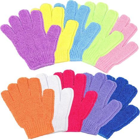 20 Pièces de 10 Couleurs Gants Exfoliants Corps, Gant de Toilette Exfoliant, Nettoie Et Purifie La Peau Et Élimine Les Cellules Mortes, Polyester, Exfoliant, Gant de Toilette (1/5)