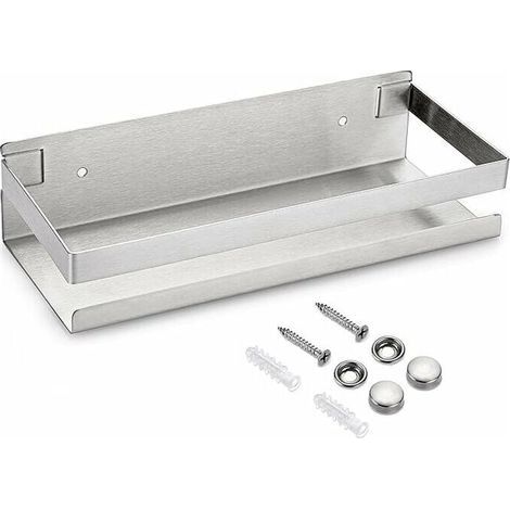 étagère de douche suspendre en acier inox panier de cuisine mural pour rangement (argent,23CM)-- (1/5)