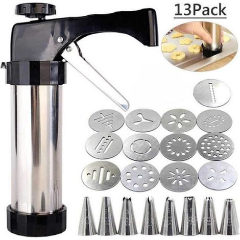 Presse à Pâtisserie - Acier Inoxydable - 13 Disques - 8 Douilles - Durable et Pratique (1/4)