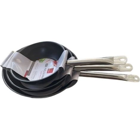 Baumalu Gastronomia set di 3 padelle acciaio inossidabile 20-28 cm (1/4)