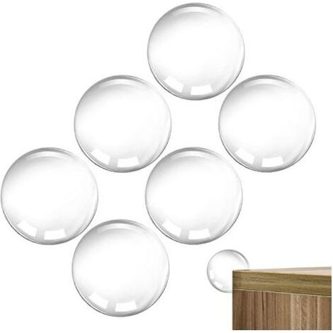 6 pièces butées de porte adhésives tampon de silicone élastique transparent protecteur de tampon mural butée de porte pour poignées de porte d'armoire, poignées de porte et de porte (1/5)