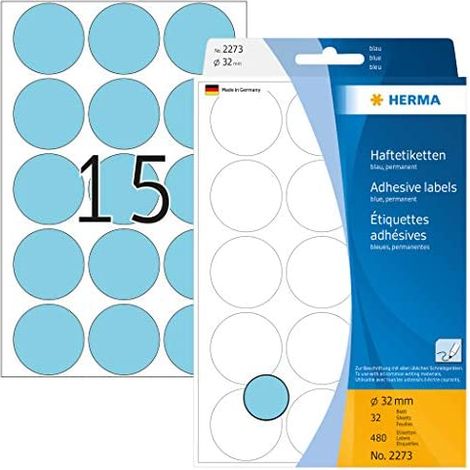 Herma Vielzwecketik.blau rund 32 32 Blatt 111x170 480 Stück 2273 (1/5)