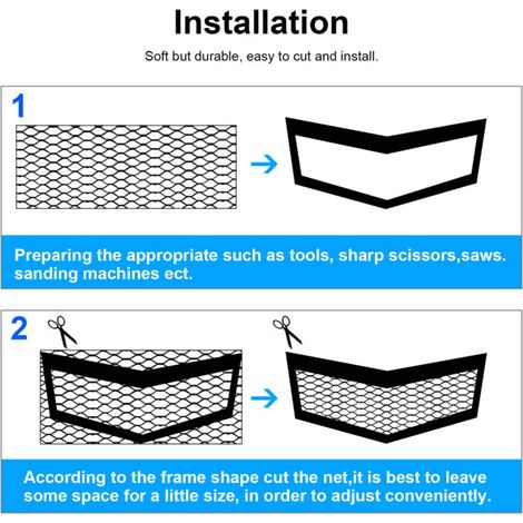Calandre avant remplacement 33x100cm, grille de pare-chocs auto, calandre chromée noir pour voiture, pièce tuning extérieur, accessoire véhicule, compatible universel. (1/5)