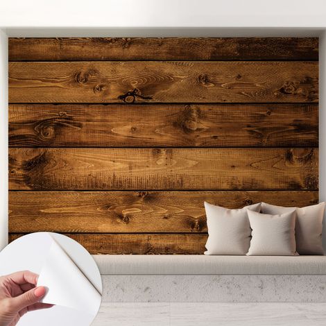 Tapete Selbstklebend - Fototapete mit Motiv - Wandtapete modern - Wandgestaltung Holzbretter 208x146 cm
