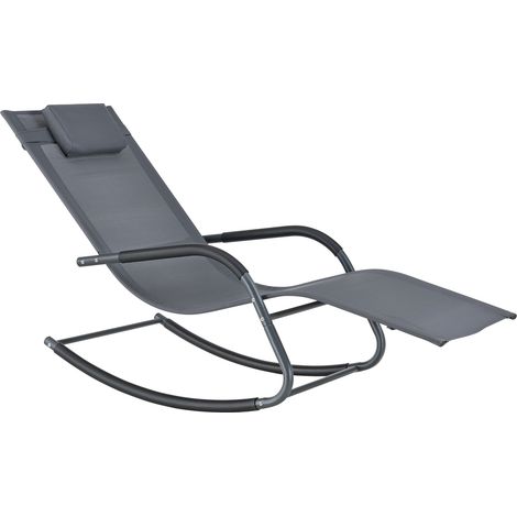 Sonnenliege Caracena 147x63x89cm Schaukelliege Dunkelgrau en.casa